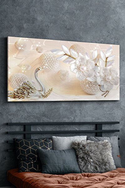 Evinemoda Swan with Pearls Canvas-Canvas Painting