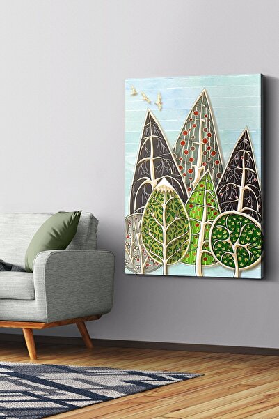 Evinemoda Drveće Apstraktna Umetnost na Platnu - Slika na Platnu