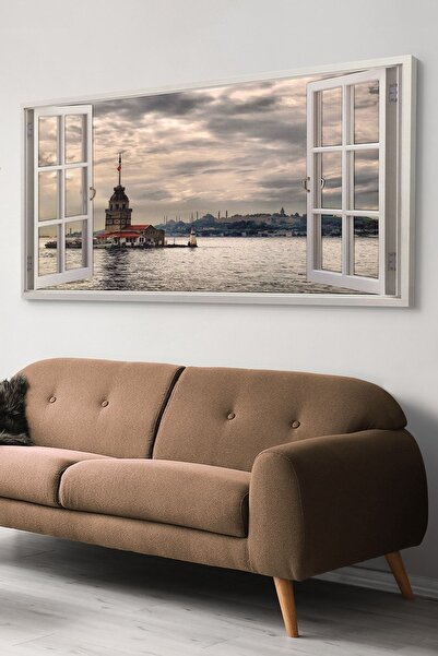 Evinemoda Kız Kulesine Açılan Pencere Kanvas-canvas Tablo