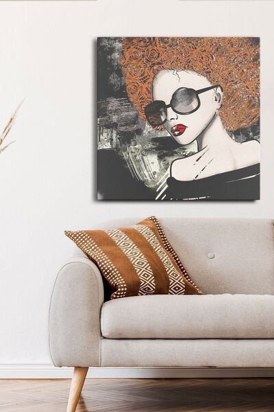 Evinemoda Portret žene, jednodijelno kvadratno platno - slika na platnu