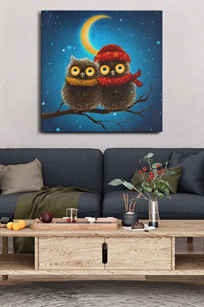Evinemoda Sove Jednodijelni Kvadratni Platno - Slika na Platnu