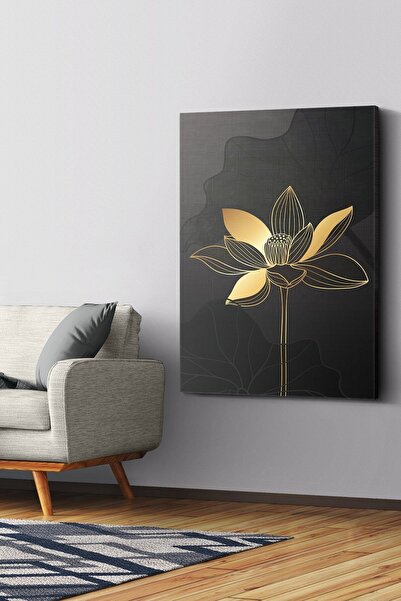 Evinemoda Pânză cu flori de aur - Pictură pe pânză