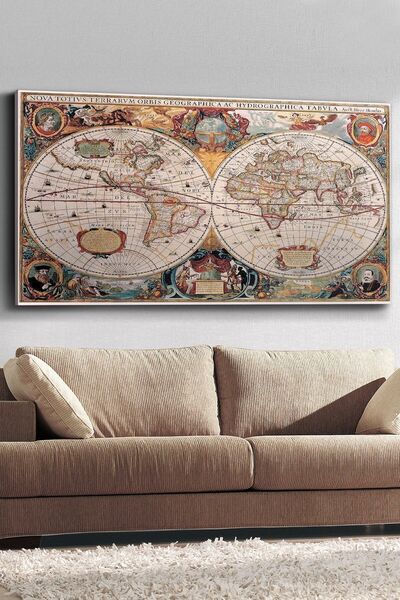 Evinemoda Dünya Haritası Kanvas-canvas Tablo
