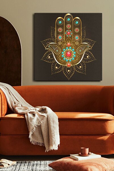 Evinemoda Фатима Ръчно изработено едно парче квадратно платно - Картина на пл...