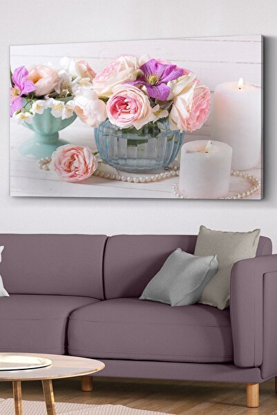 Evinemoda Vazoda Çiçekler Kanvas - Canvas Tablo