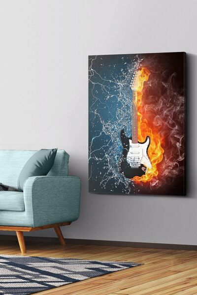 Evinemoda Gitara Vatra Voda Platno - Slika na platnu