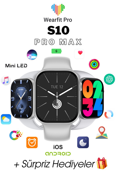 Wearfitpro WEARFİT S10 PRO MAX 7 KORDONLU  Akıllı Kol Saati Smart Watch MİNİL...