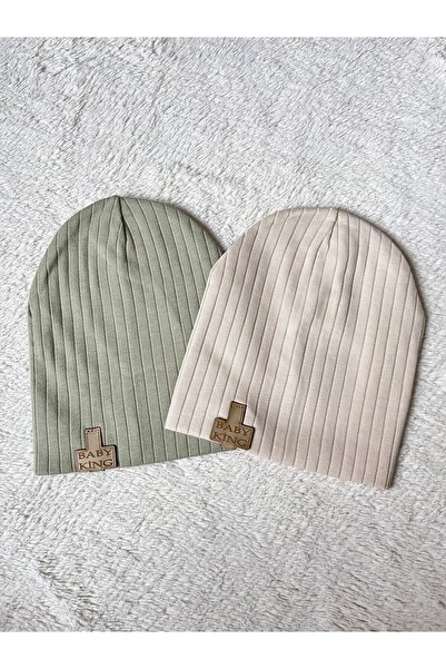 MASALBABY طقم قبعة قطنية ممشطة للأطفال الأولاد مكونة من قطعتين / قبعة أطفال ح...