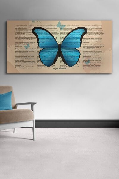 Evinemoda Slika na platnu sa plavim leptirom