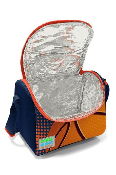 Coral High Turuncu Lacivert Basketbol Üçlü Çekçek Işıklı Tekerlekli Çanta Seti - Erkek Çocuk