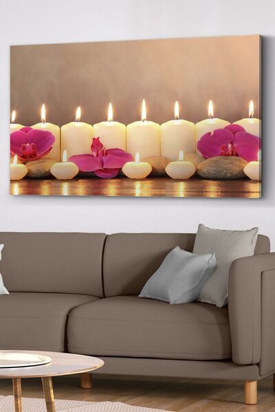 Evinemoda Mum Ve Çiçekler Kanvas - Canvas Tablo