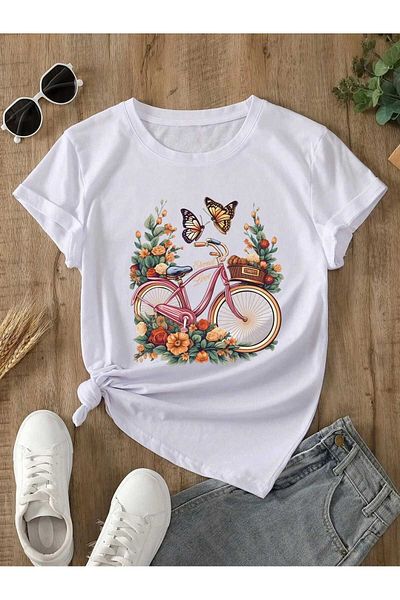 Mella&Co Koszulka damska Oversize - okrągły dekolt, nadruk