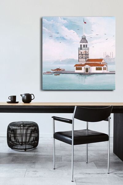 Evinemoda Crtanje Devojačke kule na kvadratnom platnu - Slika na platnu