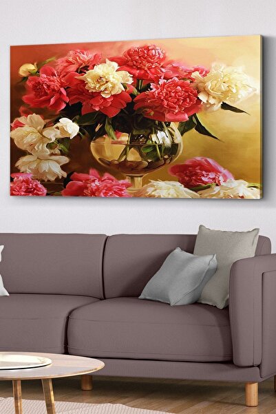 Evinemoda Crveni cvet u vazi na platnu - Slika na platnu
