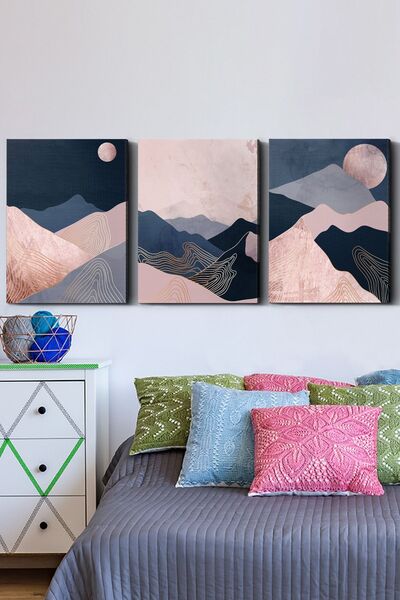 Evinemoda Abstract Nature 3 Piece Canvas - Canvas Painting