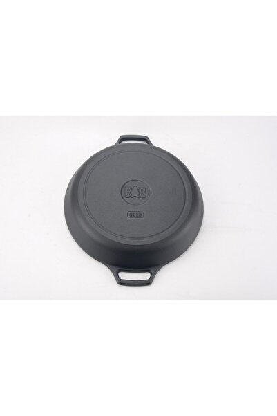 dökümcübaba black bear Uncoated Cast Iron Pan and Saucepan 24cm ( Raw/pre-seasoned)