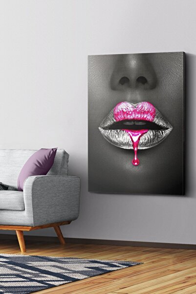 Evinemoda Žena sa usnama u obliku srca na platnu - Slika na platnu
