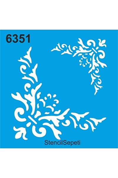 StencilSepeti Köşe Deseni - Stencil Boyama Şablonu 20x20cm