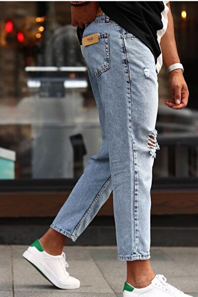 Denim Shorty Boyfriend Rahat Kalıp Yırtıklı Pantolon