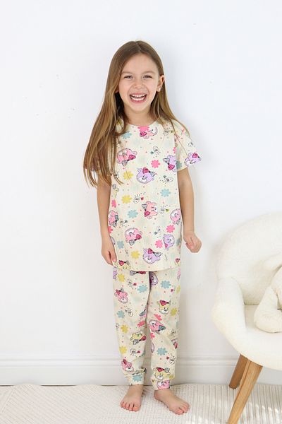 Harika KIDS Set de pijamale din bumbac pieptănat cu imprimeu pentru fete