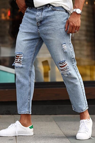 Denim Shorty Boyfriend Rahat Kalıp Yırtıklı Pantolon