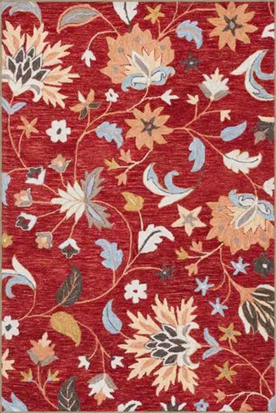 Rugs Modern Halı Ivy Floral Pastel Dyed Woven Washable Carpet with Woven Back...