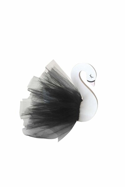 Miniminti Siyah Ahşap Tül Detaylı Kuğu Dekor