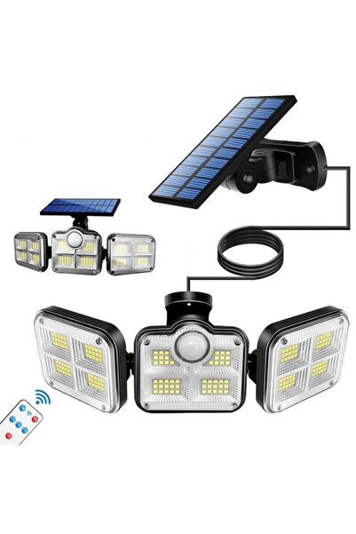 TechnoSmart Solar Güneş Enerjili 122 Ledli Hareket Sensörlü Bahçe Aydınlatma Sokak Lambası