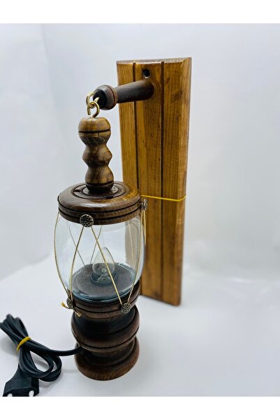 MYKHEDİYE Fener Ahşap Dekor Fener Lamba Aplik