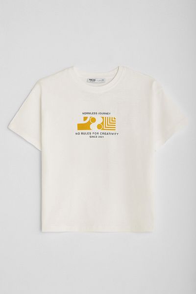 GRIMELANGE Ecrufarbenes T-Shirt für Herren - JARETH