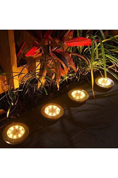 TechnoSmart Solar Güneş Enerjili 8 Ledli Kazıklı Çim Zemin Bahçe Aydınlatma 3 W Gün Işığı (1 Adet)