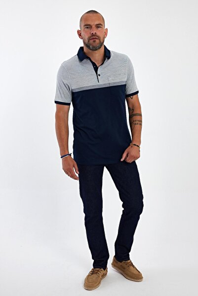 ENQUE Чоловіча базова футболка з коміром-поло, кишенями та короткими рукавами, чорна