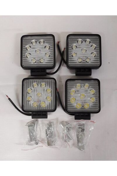 Kgn 4 Adet Off Road Sis Farı Sis Lambası 9 Led Kare Su Geçirmez