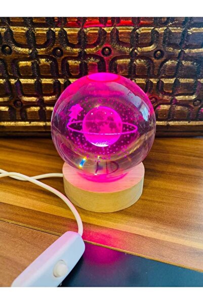 mykhediyevesanatatölyesi Dünya Işıklı Büyük Renkli Dekoratif Işıklı Dünya Cam...