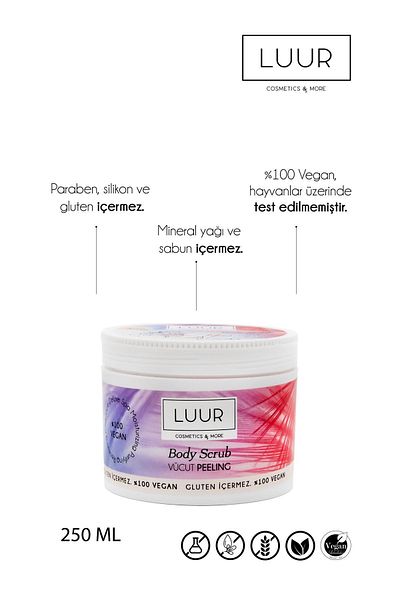 LUUR COSMETICS & MORE مقشر الجسم مرطب ومنقي ومجدد 250 مل