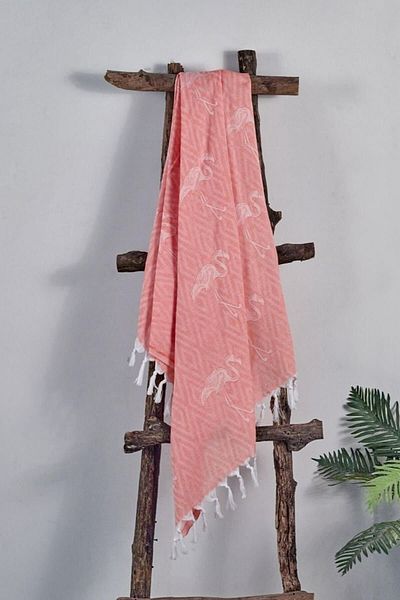 Denizli Concept Flamingo Pattern 100% Cotton Peshtemal - Pink and Shades - Πιστοποιημένο Oeko-Tex