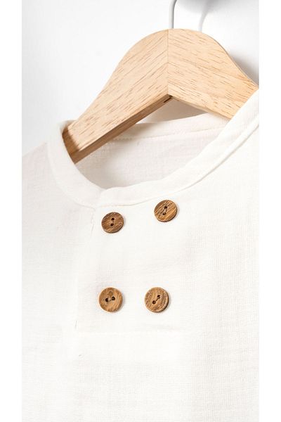 Gamzely Linen Kids Shirt and Shorts Set - With Hat