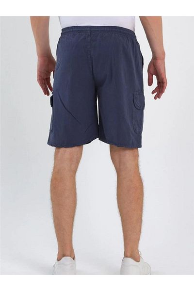 BERNEO Pantaloni scurți unisex din in - talie elastică și buzunare cargo