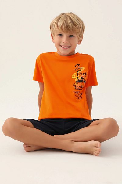 Arnetta Boy's Orange Bermuda Set
