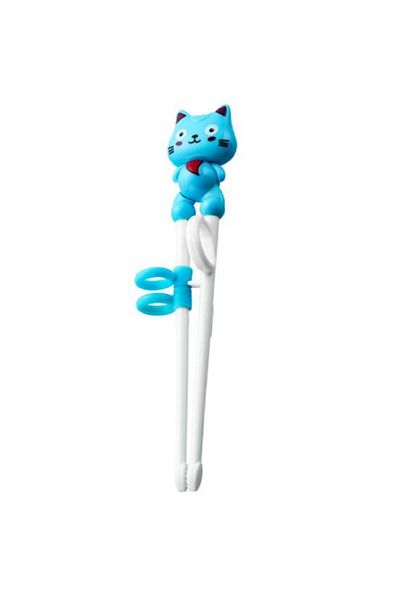 Rainbow Educational Blue Cat Patterned Children's Chopsticks