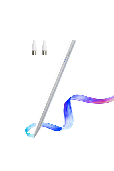 Microcase Universal Telefon Tablet iPad Beyaz Yumuşak Uçlu Stylus Pen Dokunmatik Kalem - AL4332 Beyaz