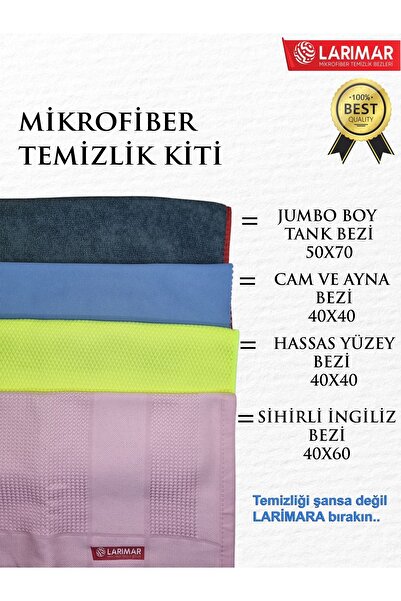 Larimar 4 bucăți cârpe de curățare din microfibră Karma, cârpă magică, sensib...