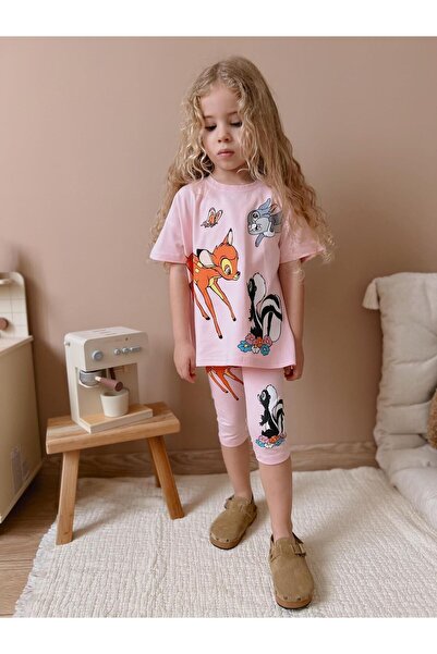hira kids collection DEVOJČIČKI SET KAPRI LEGINGSA SA BAMBINA IŠTINOM NA GORN...