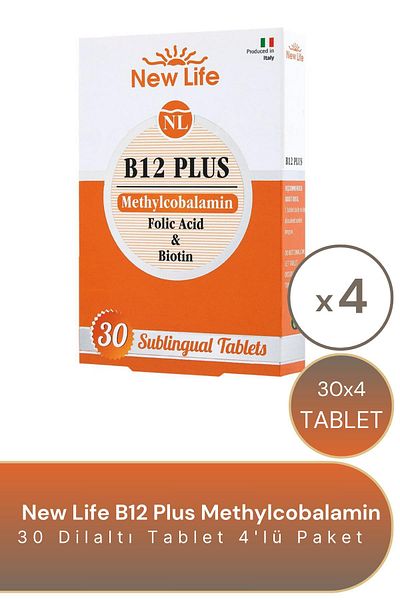 New Life Metylcobalamin B12 Plus - 1000mcg 30 Sublingual Tablets, 4 Pieces
