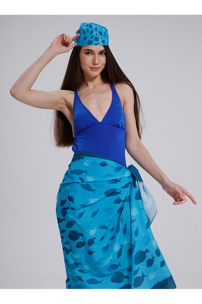 nehir eşarp Fish Patterned Little Pareo - No Inner Display, 95x145