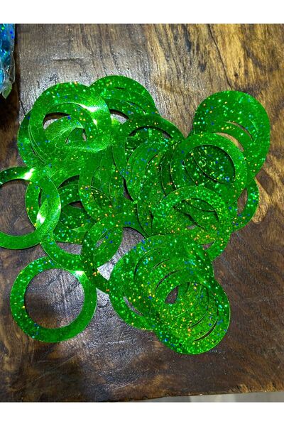 Gönülden Tasarım Zeleni Sa šljokicama laser kroj Torba - 6 cm, 50 komada