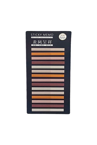 sibga tasarım Transparent Colored Thin Strip Postit - Bookmark, 300 Sheets
