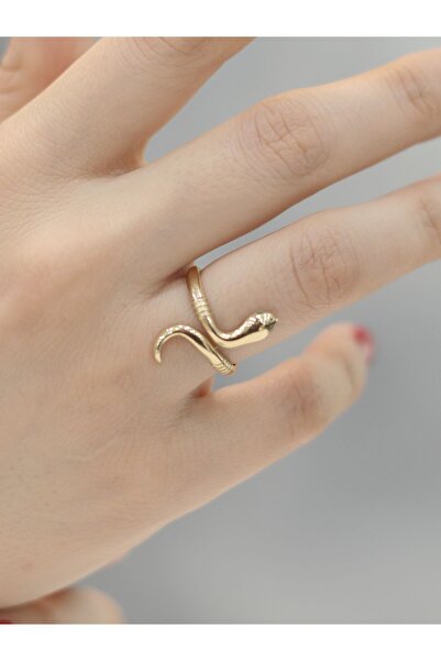 Zeynepli gold & jewelry 14 Ayar Altın Kısa Yılan Yüzük