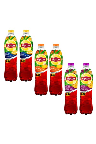 Lipton Ice Tea 1,5 lt Limon-Şefali-Mango 6 lı Karma Set