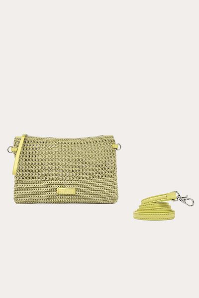 GIANNI CHIARINI Victoria Canvas Knitted Clutch Bag